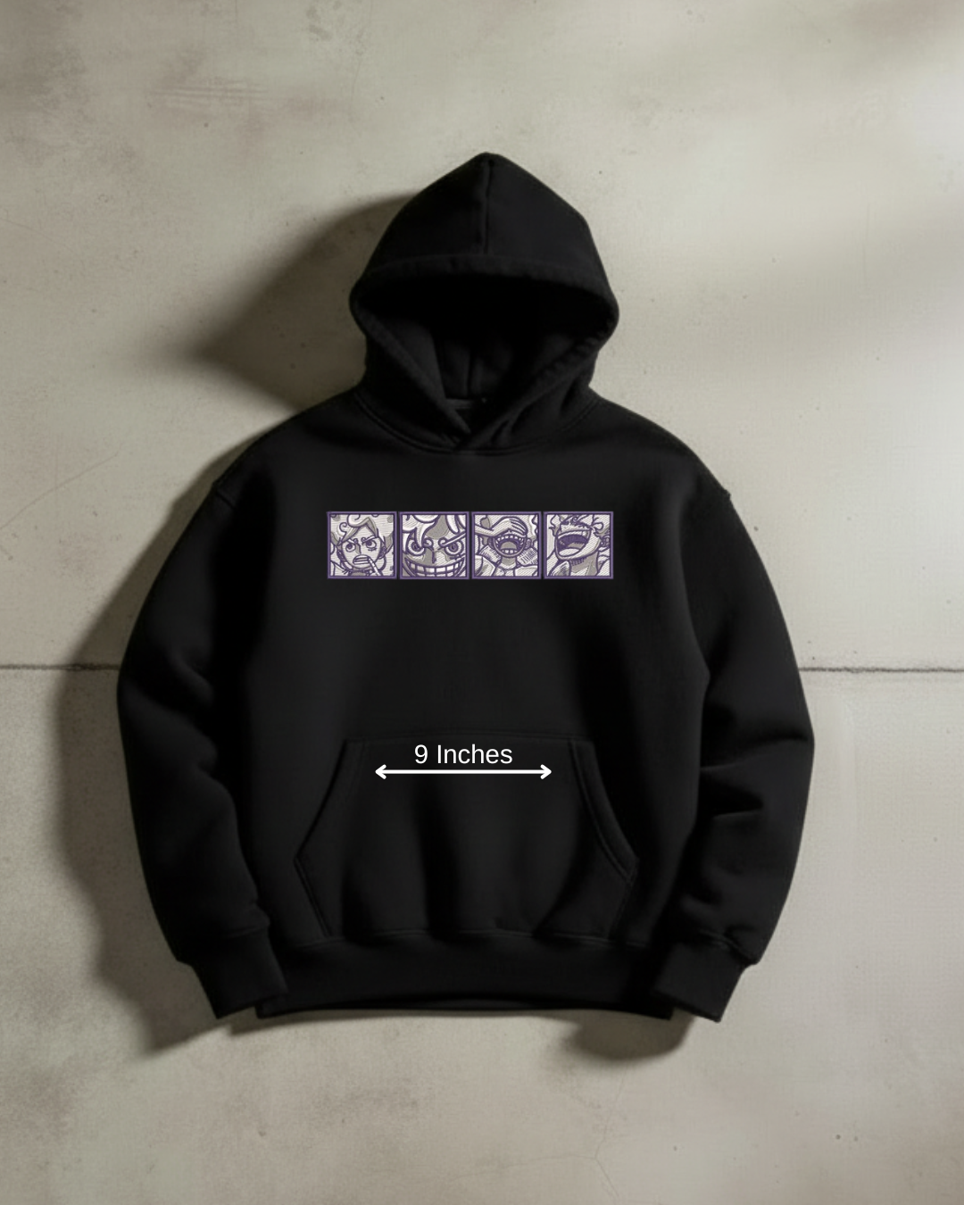 One Piece Luffy Faces Embroidered Hoodie