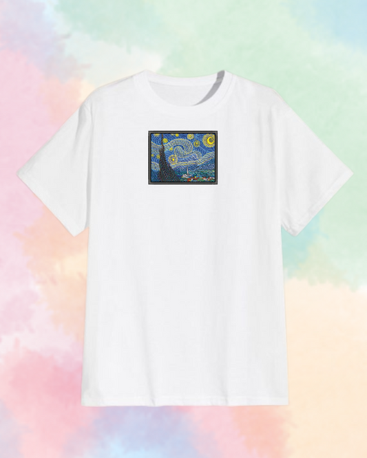Starry Night Embroidered T-Shirt