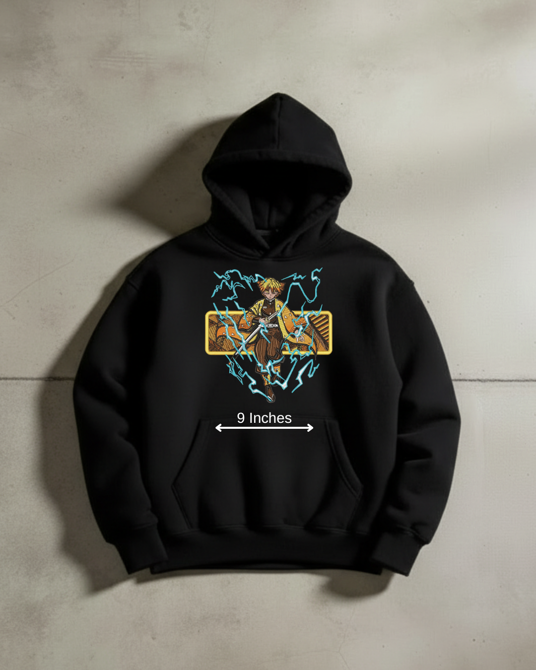 Demon Slayer Zenitsu Agatsuma Thunder Breathing Embroidered Hoodie