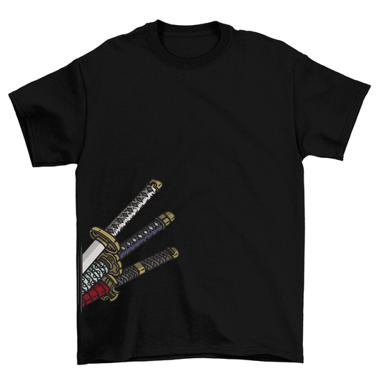 One Piece Zoro Side Swords Embroidered T-Shirt