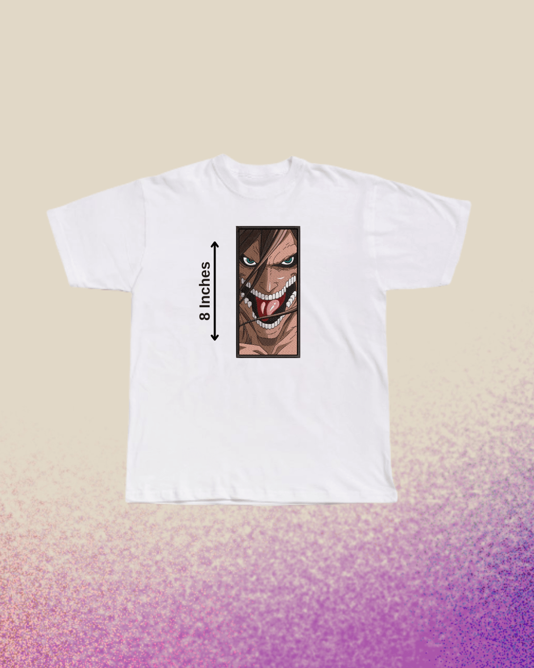 Attack on Titan Eren Titan Anime Embroidered Tshirt - Embroidery Hut