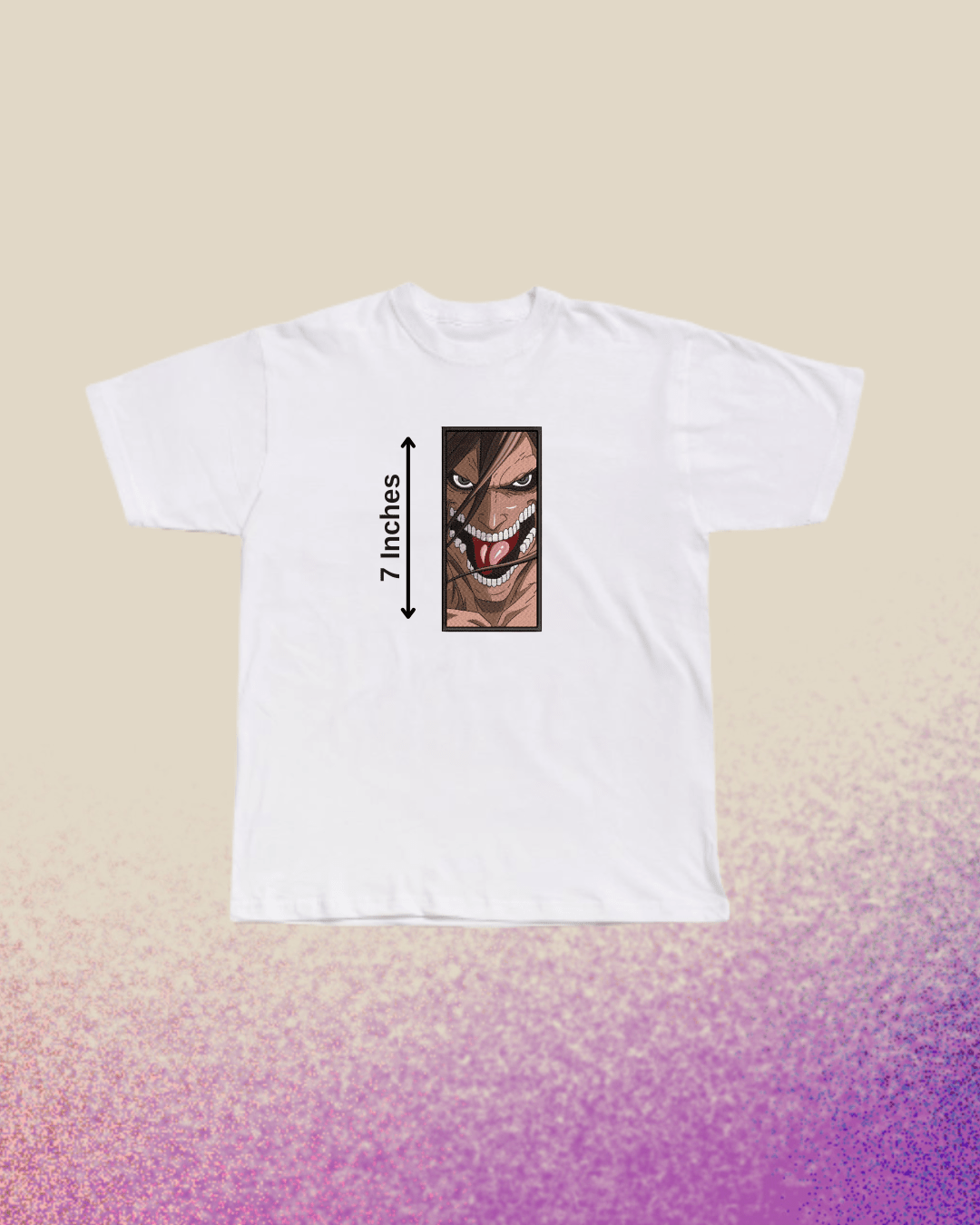Attack on Titan Eren Titan Anime Embroidered Tshirt - Embroidery Hut