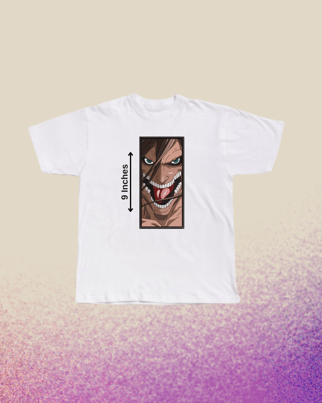 Attack on Titan Eren Titan Anime Embroidered Tshirt - Embroidery Hut