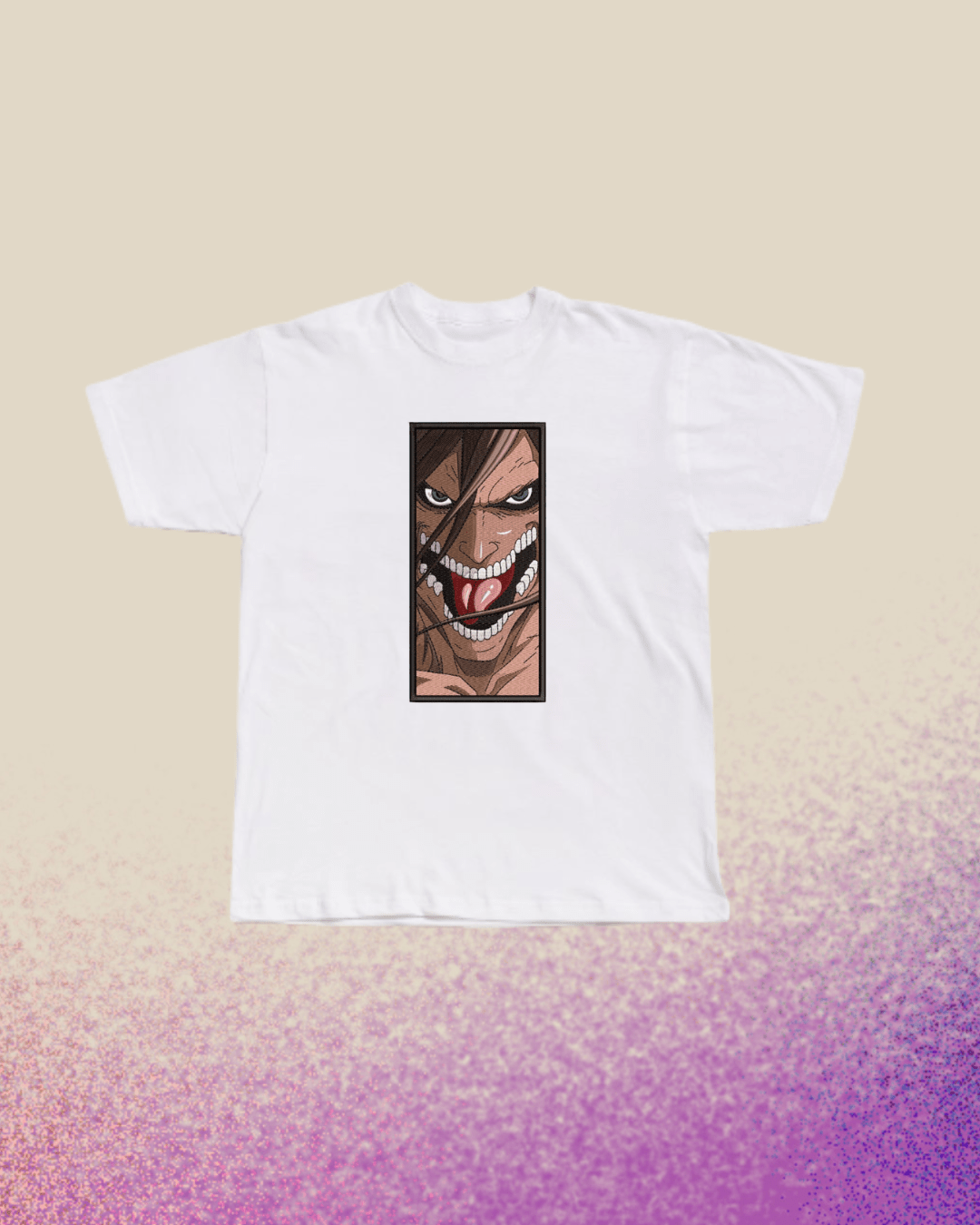 Attack on Titan Eren Titan Anime Embroidered Tshirt - Embroidery Hut