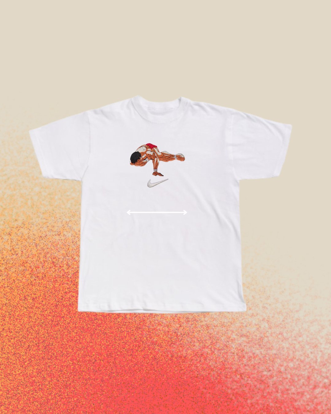 Baki Pose Embroidered T-Shirt - Embroidery Hut