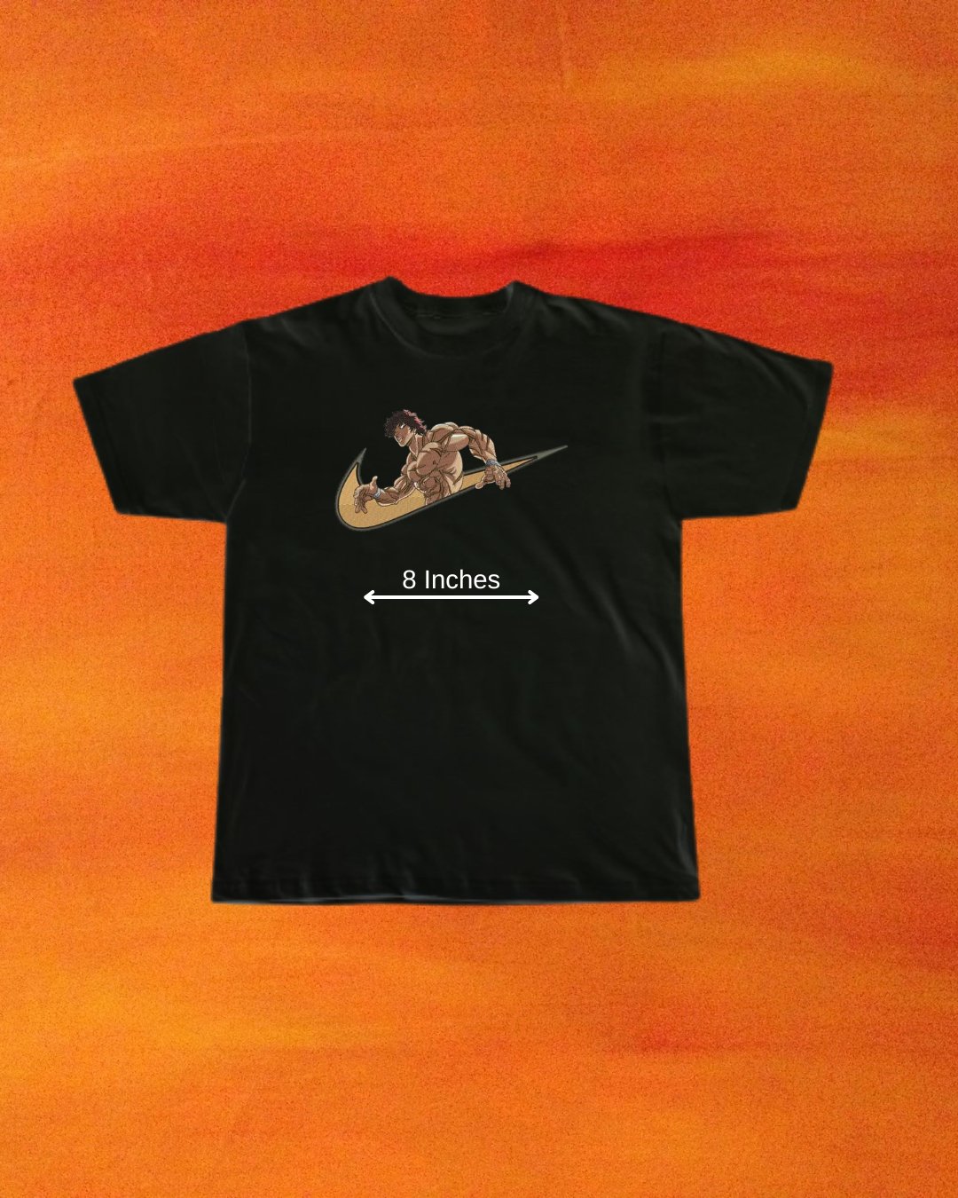 Baki Side Pose Embroidered T-Shirt - Embroidery Hut
