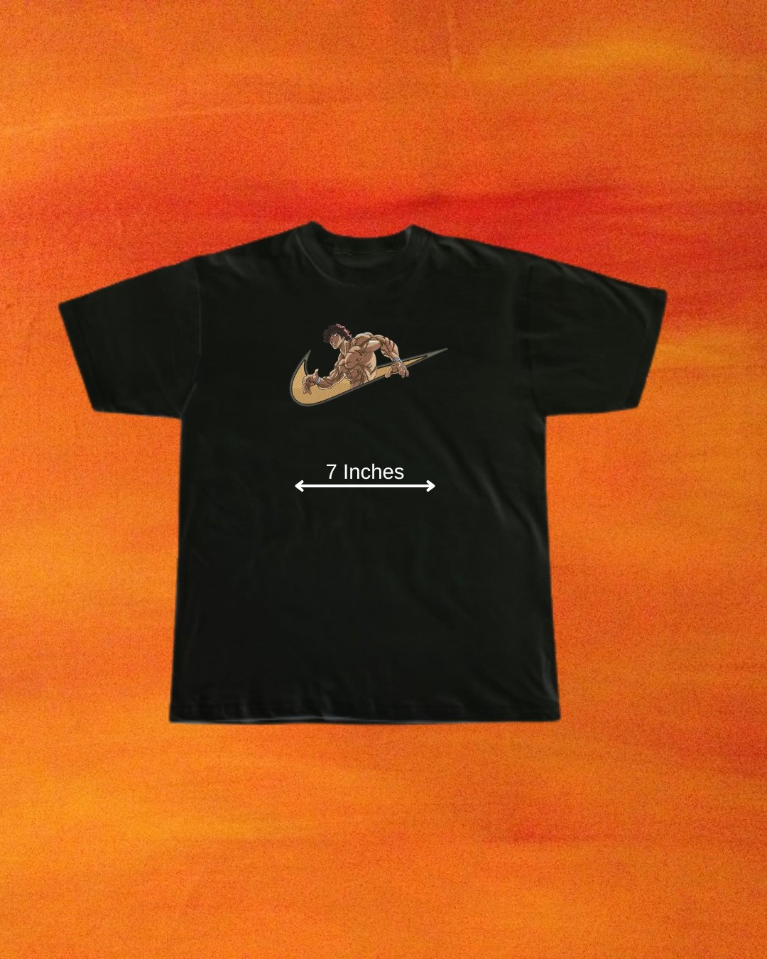 Baki Side Pose Embroidered T-Shirt - Embroidery Hut
