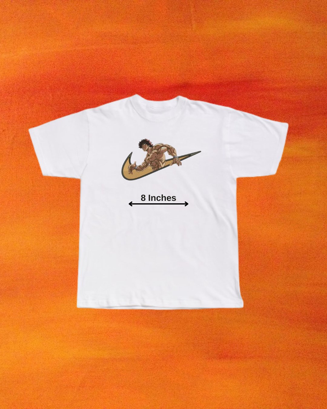 Baki Side Pose Embroidered T-Shirt - Embroidery Hut