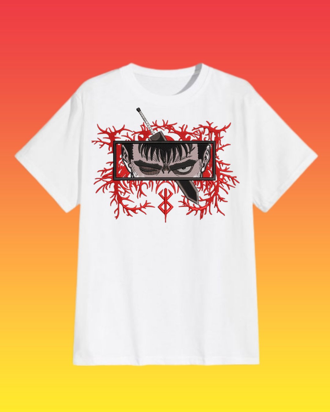 Berserk Anime Embroidered T-Shirt - Embroidery Hut