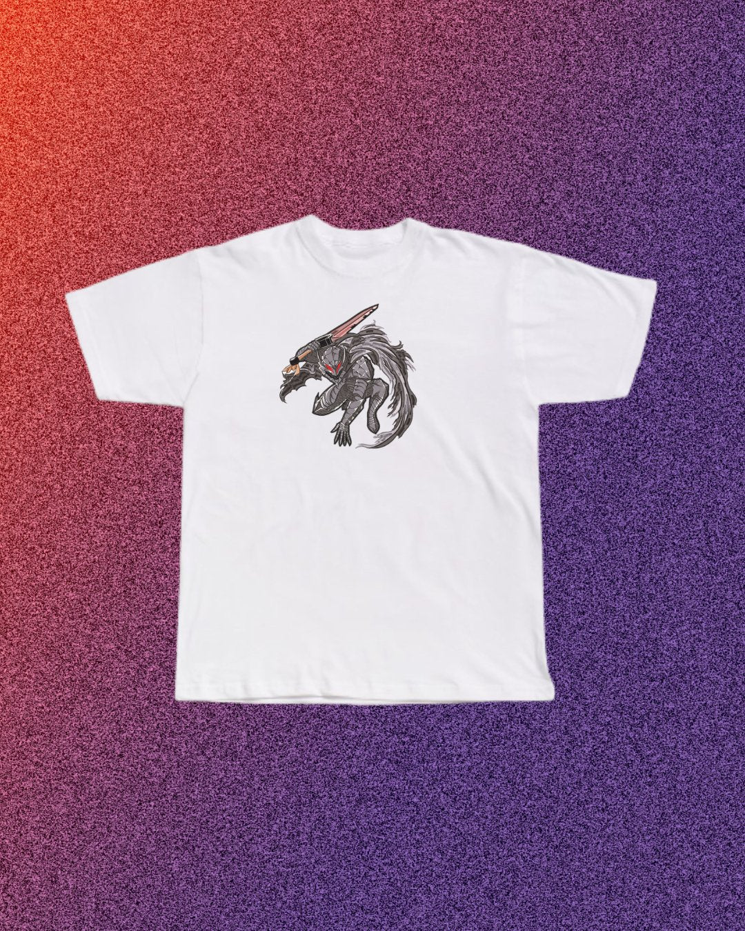 Berserk Demon Armor Guts Embroidered T-Shirt - Embroidery Hut