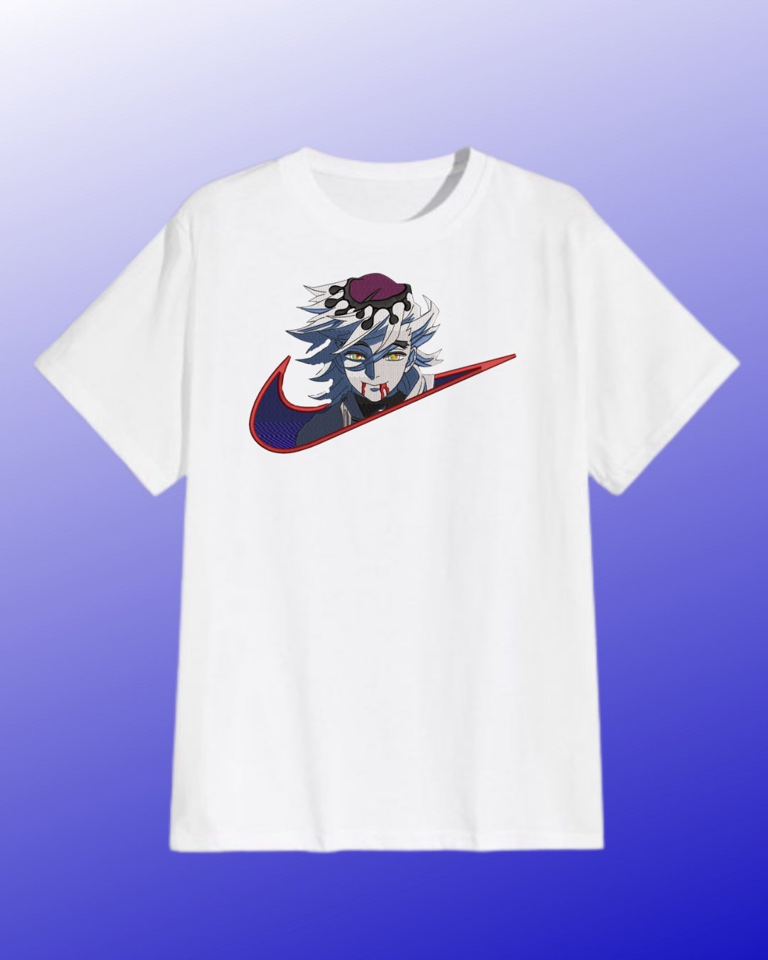 Demon Slayer Doma Embroidered T-Shirt - Embroidery Hut