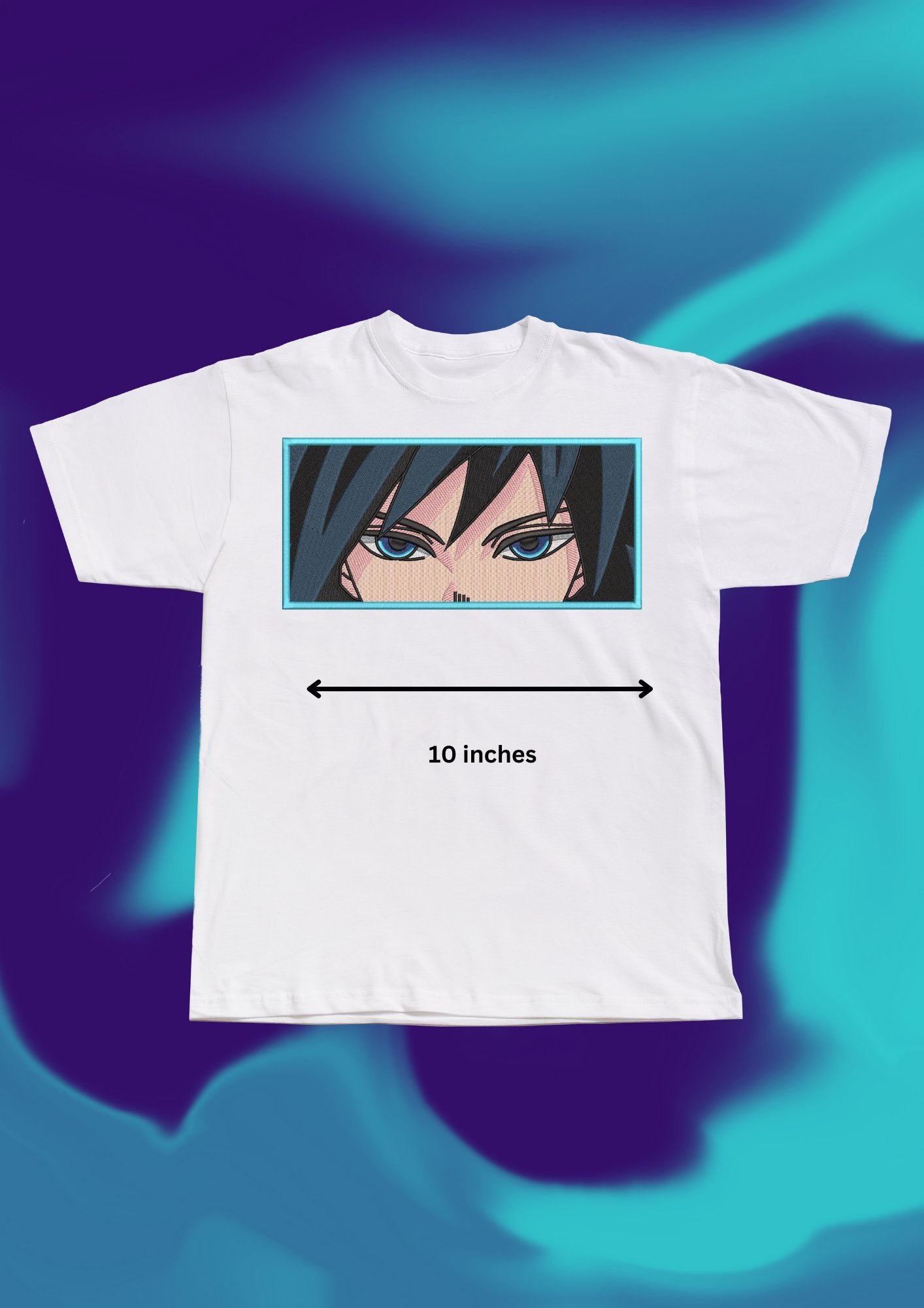 Demon Slayer Giyu Eyes Embroidered T-Shirt - Embroidery Hut