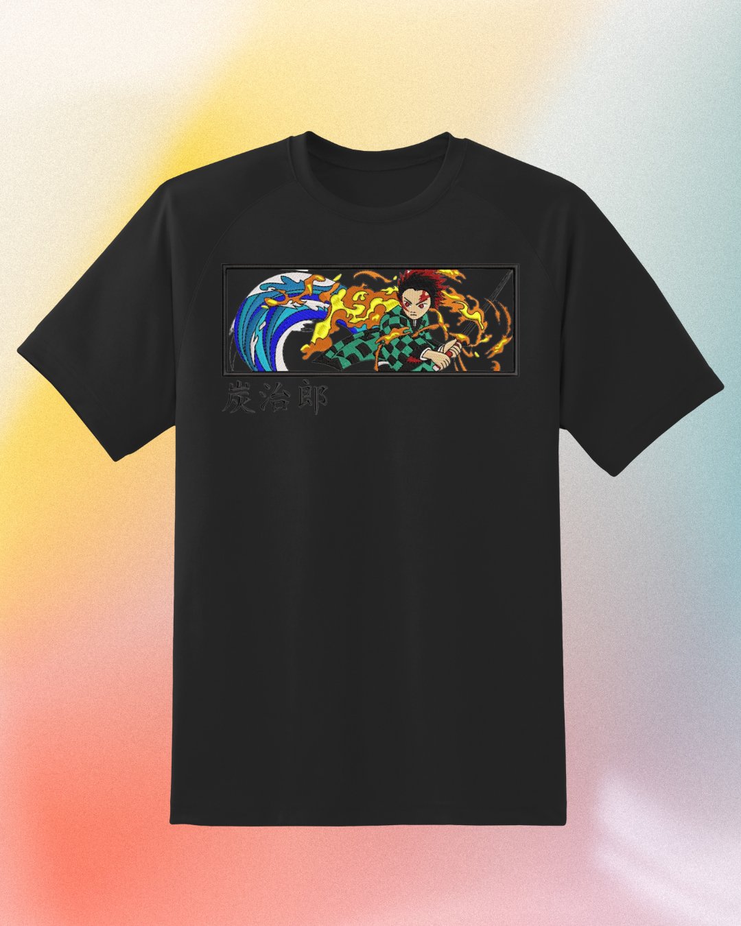 Demon Slayer Tanjiro Embroidered T-Shirt - Embroidery Hut