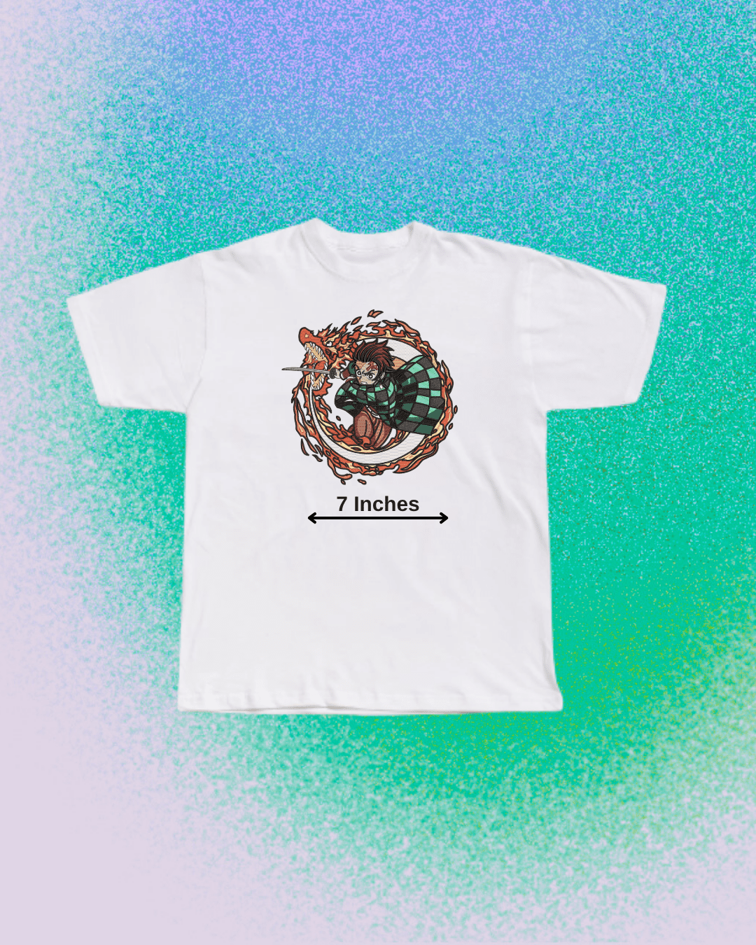 Demon Slayer Tanjiro Sun Breathing Embroidered T-Shirt - Embroidery Hut