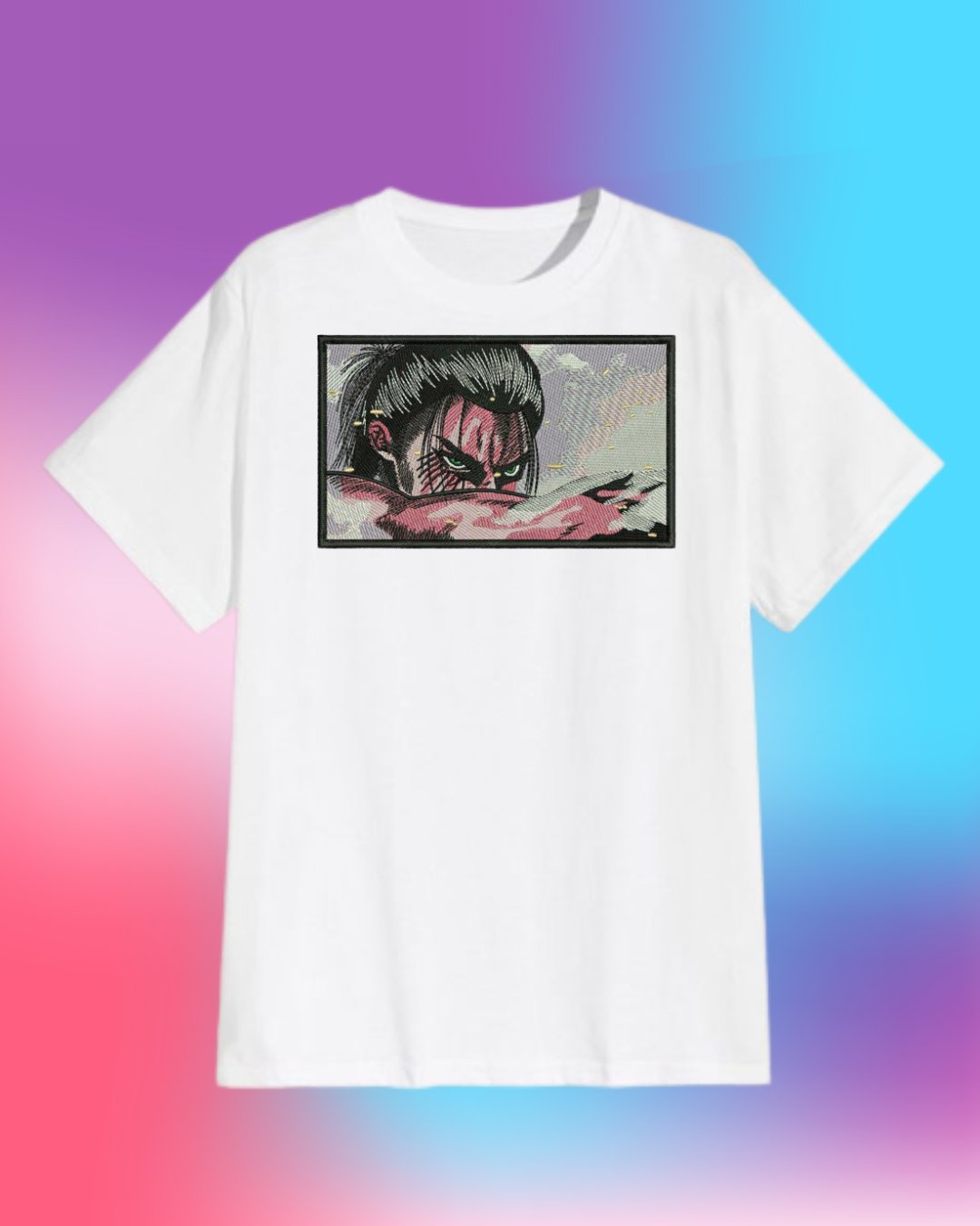 Eren x Fallen Angel Embroidered T-Shirt - Embroidery Hut