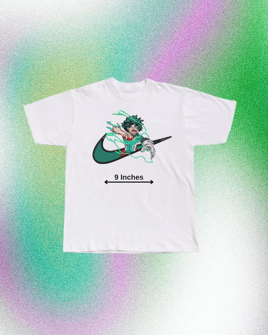 My Hero Academia Midoriya Smash Embroidered T-Shirt - Embroidery Hut
