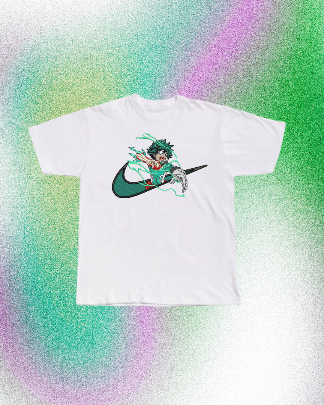 My Hero Academia Midoriya Smash Embroidered T-Shirt - Embroidery Hut