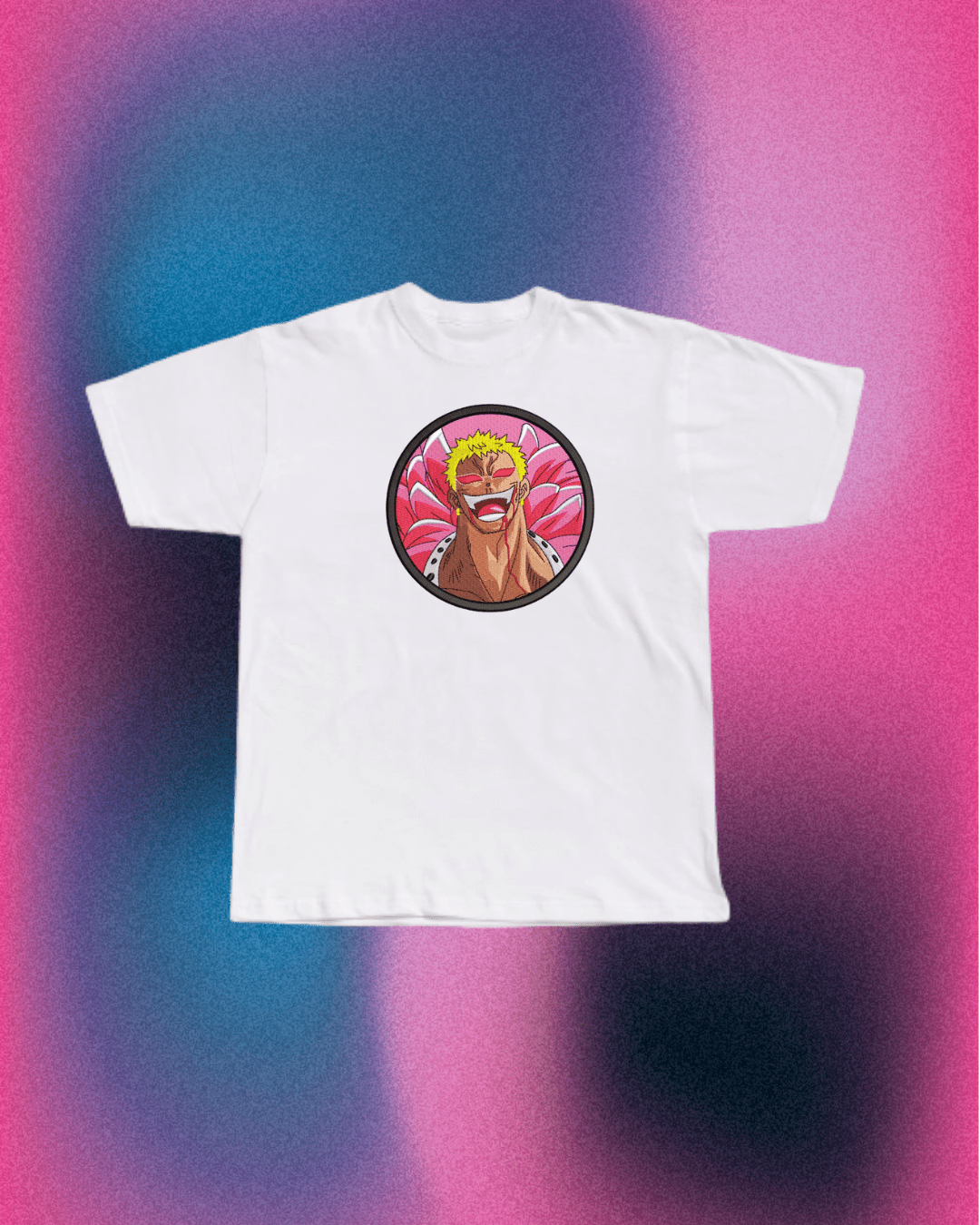 One Piece Doflamingo Patch Embroidered T-Shirt - Embroidery Hut