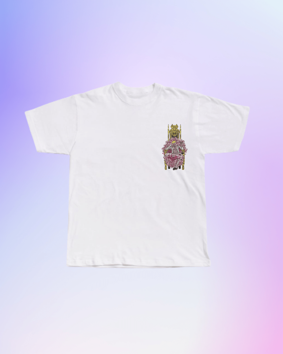 One Piece Doflamingo Throne Embroidered T-Shirt - Embroidery Hut