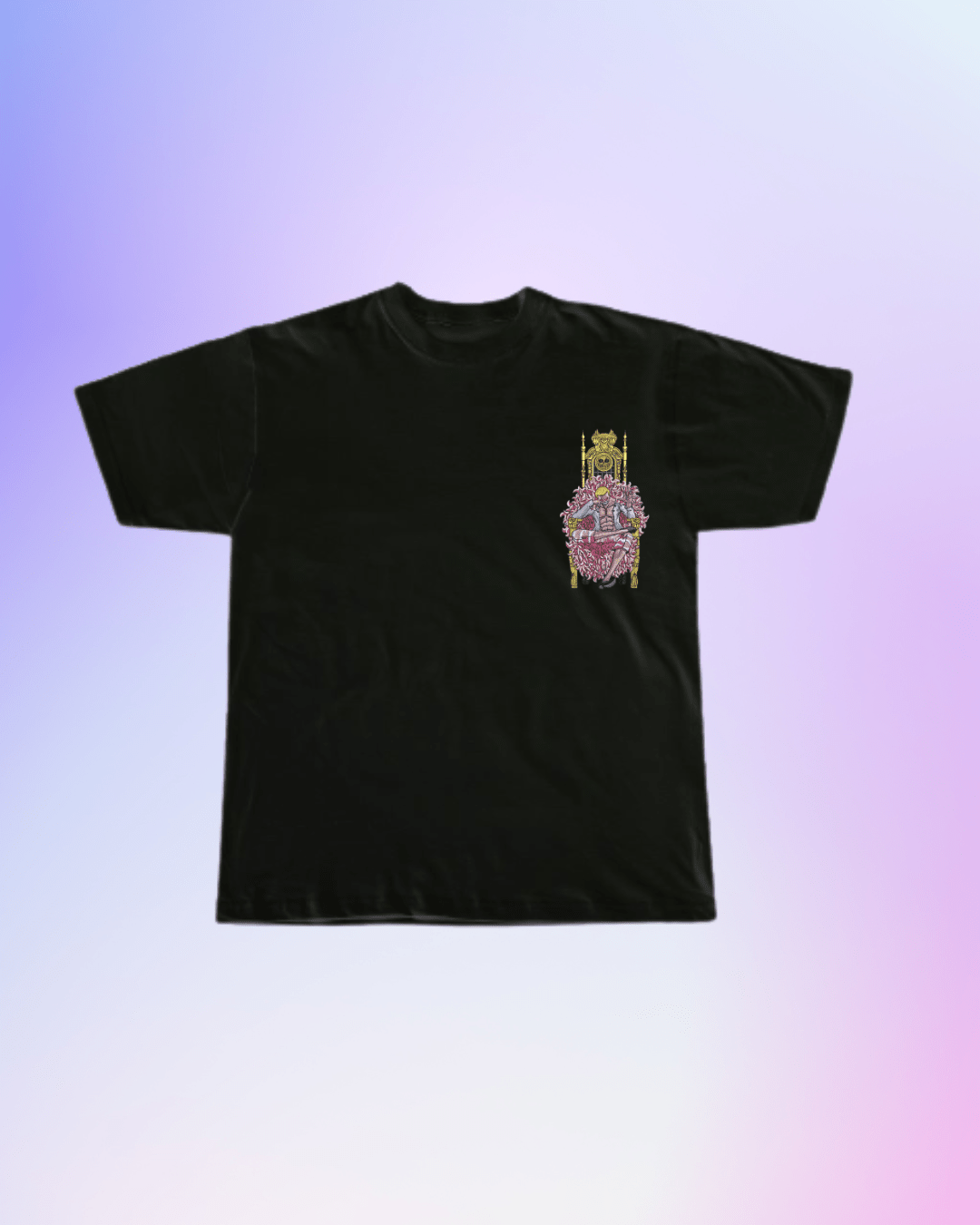 One Piece Doflamingo Throne Embroidered T-Shirt - Embroidery Hut
