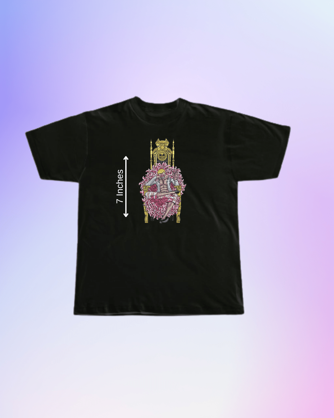 One Piece Doflamingo Throne Embroidered T-Shirt - Embroidery Hut