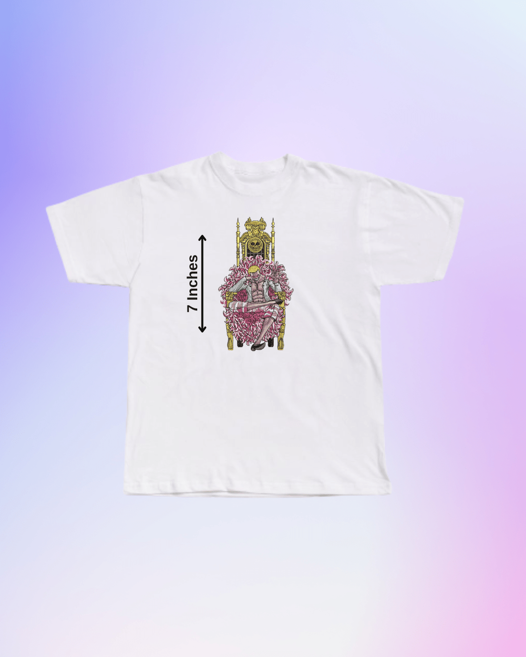 One Piece Doflamingo Throne Embroidered T-Shirt - Embroidery Hut