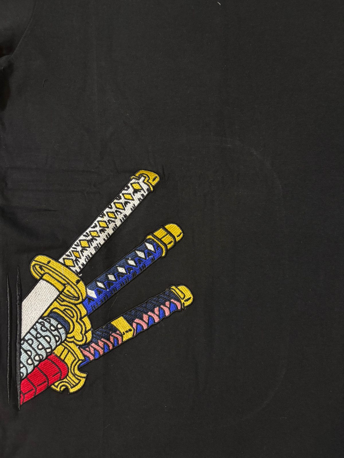 One Piece Zoro Side Swords Oversized Embroidered T-Shirt - Embroidery Hut