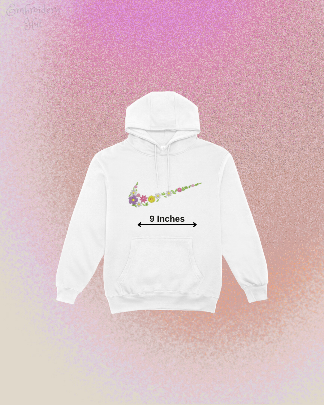 Flower Embroidered Hoodie