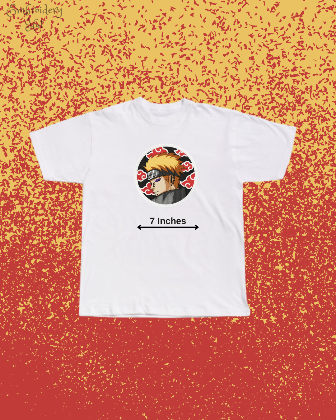 Naruto Pain Embroidered T-Shirt