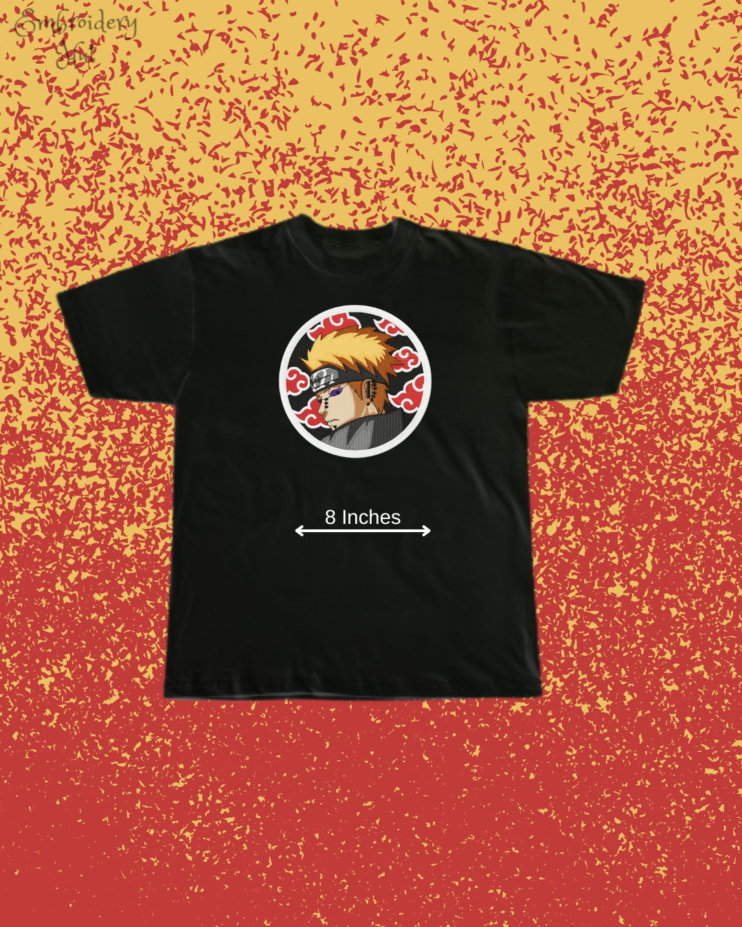Naruto Pain Embroidered T-Shirt