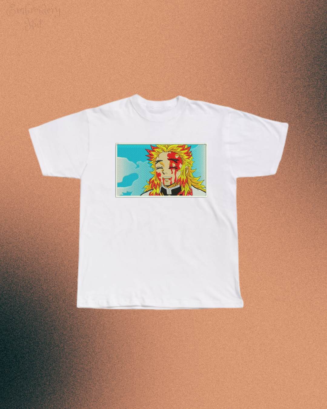 Demon Slayer Rengoku Death Embroidered T-Shirt