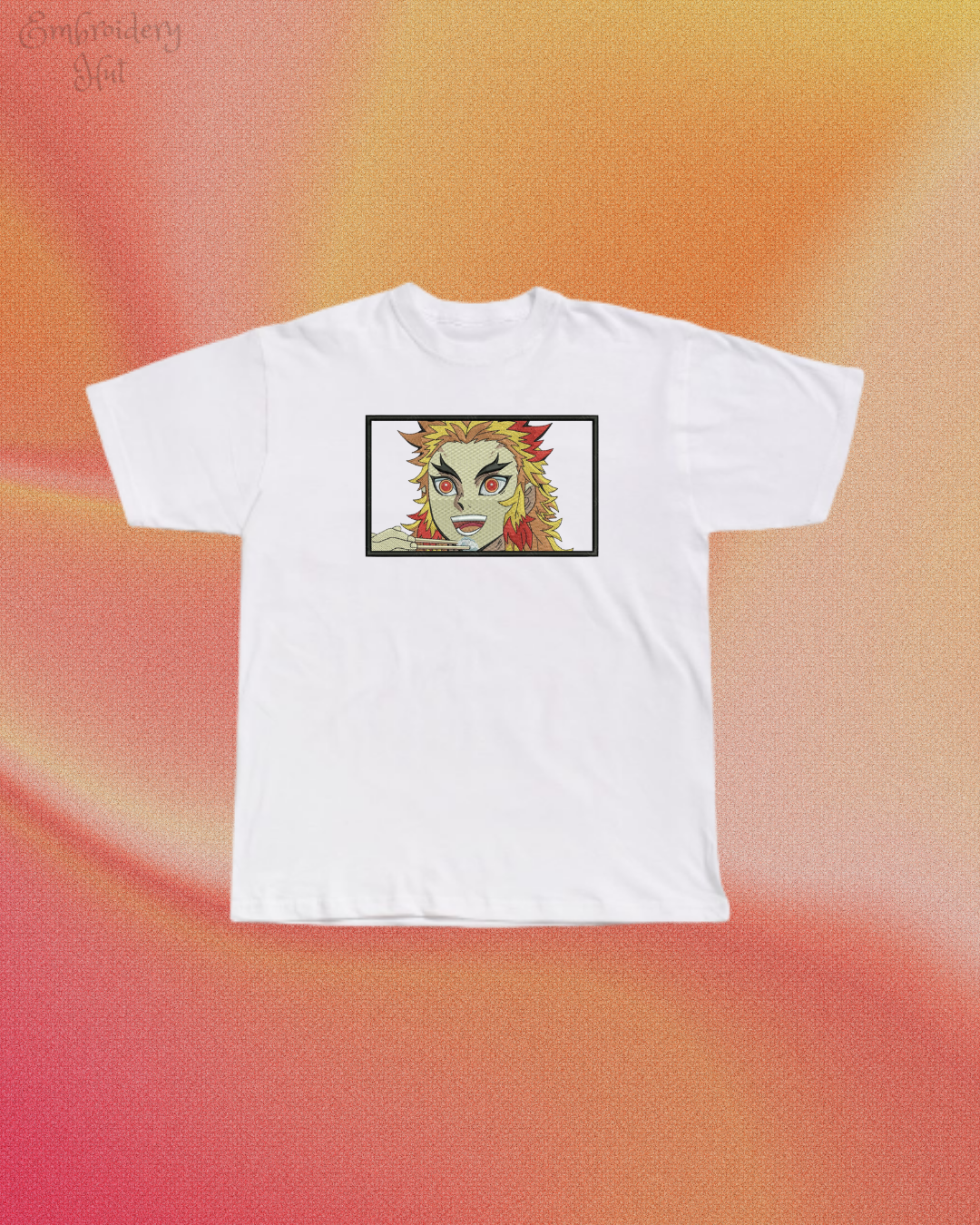 Demon Slayer Rengoku Umai Embroidered T-Shirt