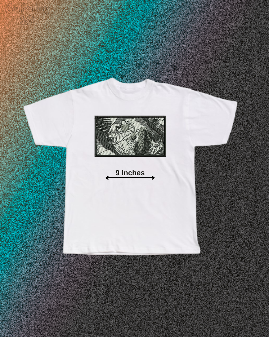 Chainsaw Man Denji Bed Embroidered Tshirt