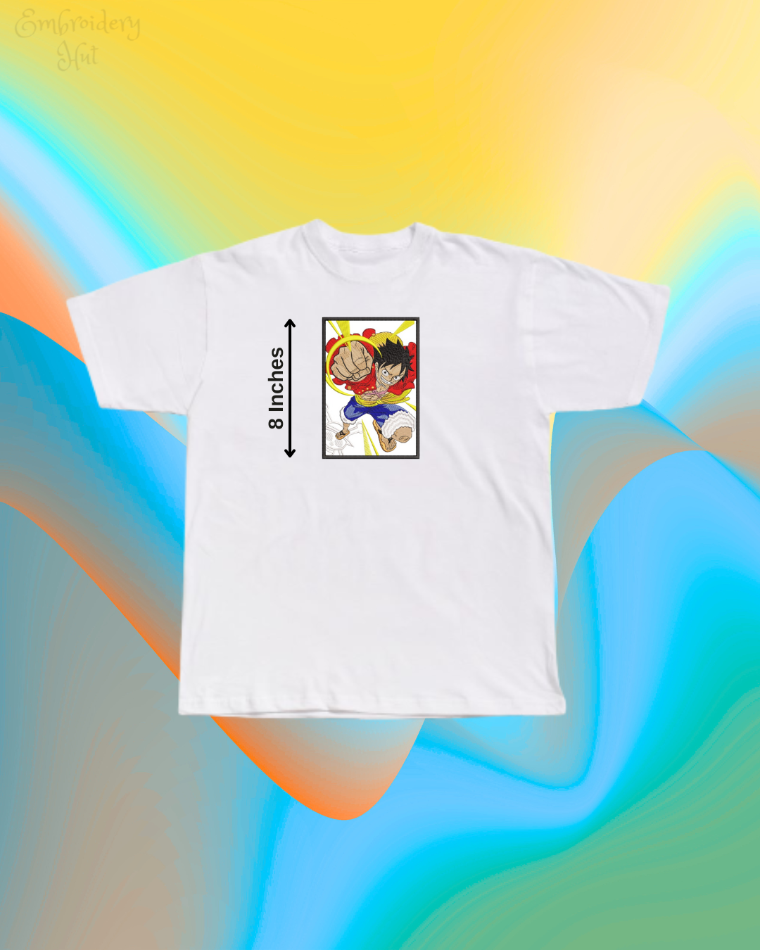 One Piece Luffy Punch Embroidered Tshirt
