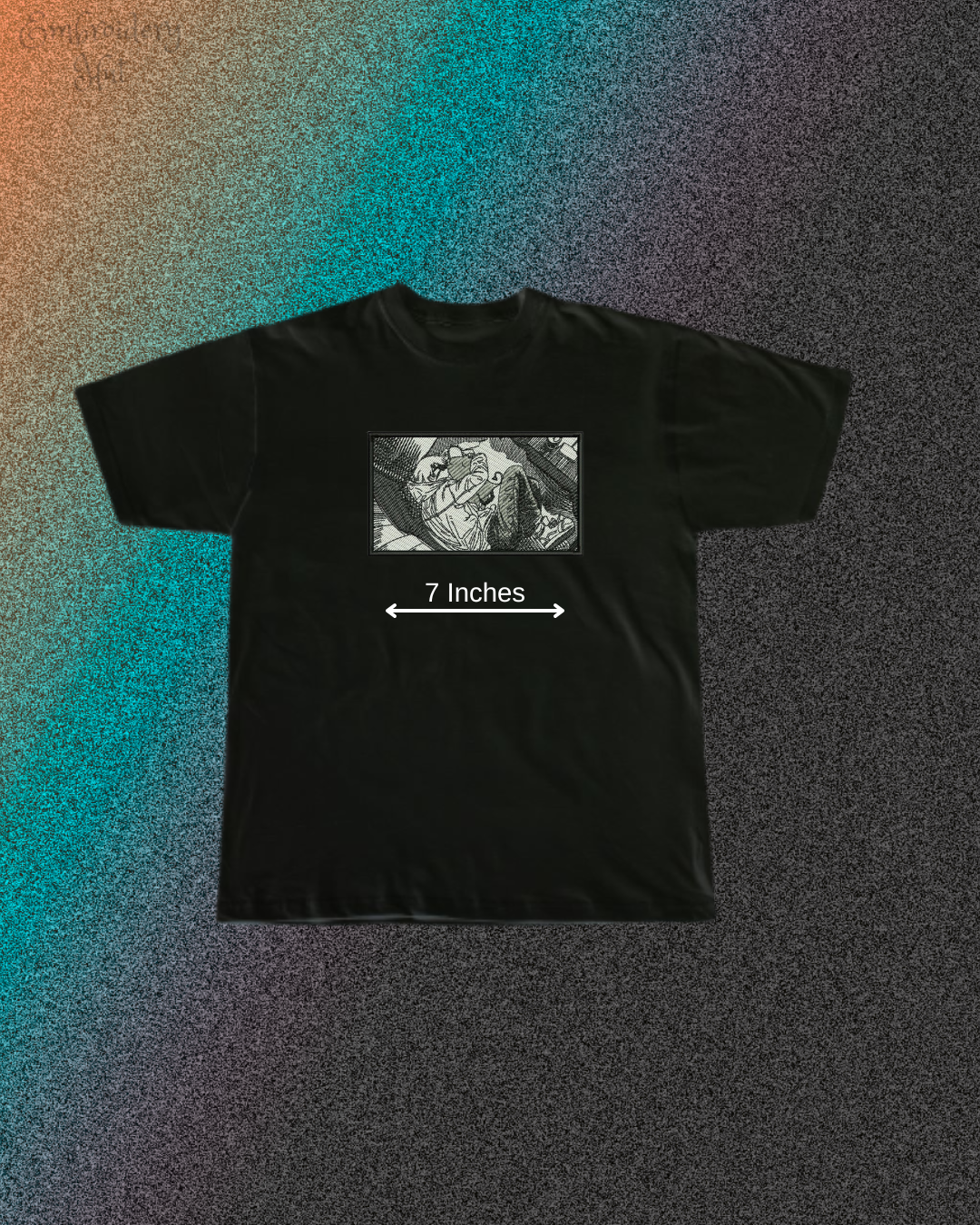 Chainsaw Man Denji Bed Embroidered Tshirt