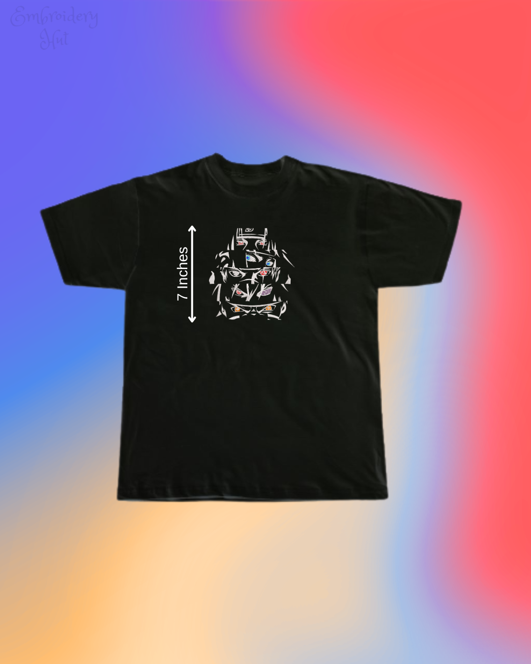 Naruto Eyes Embroidered Tshirt