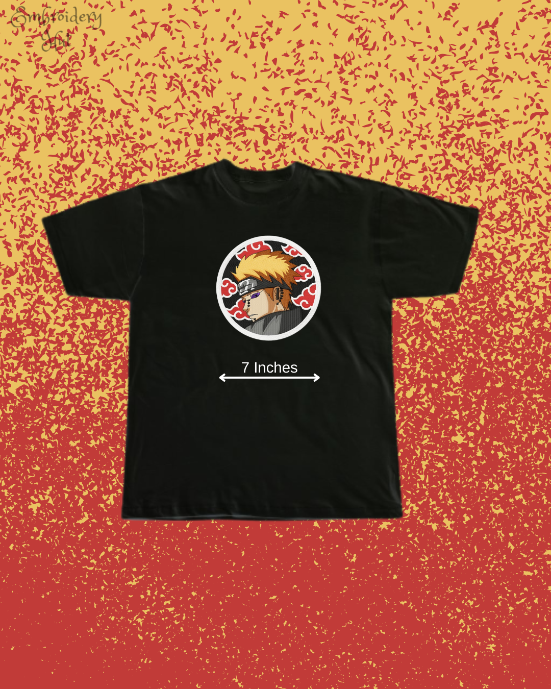 Naruto Pain Embroidered T-Shirt