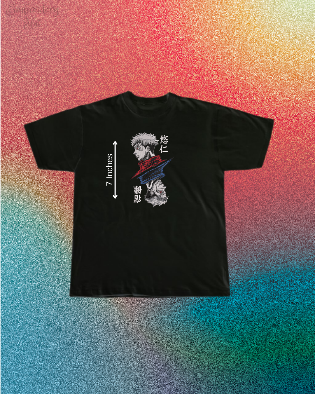 Jujutsu Kaisen Itadori and Sukuna Embroidered T-Shirt