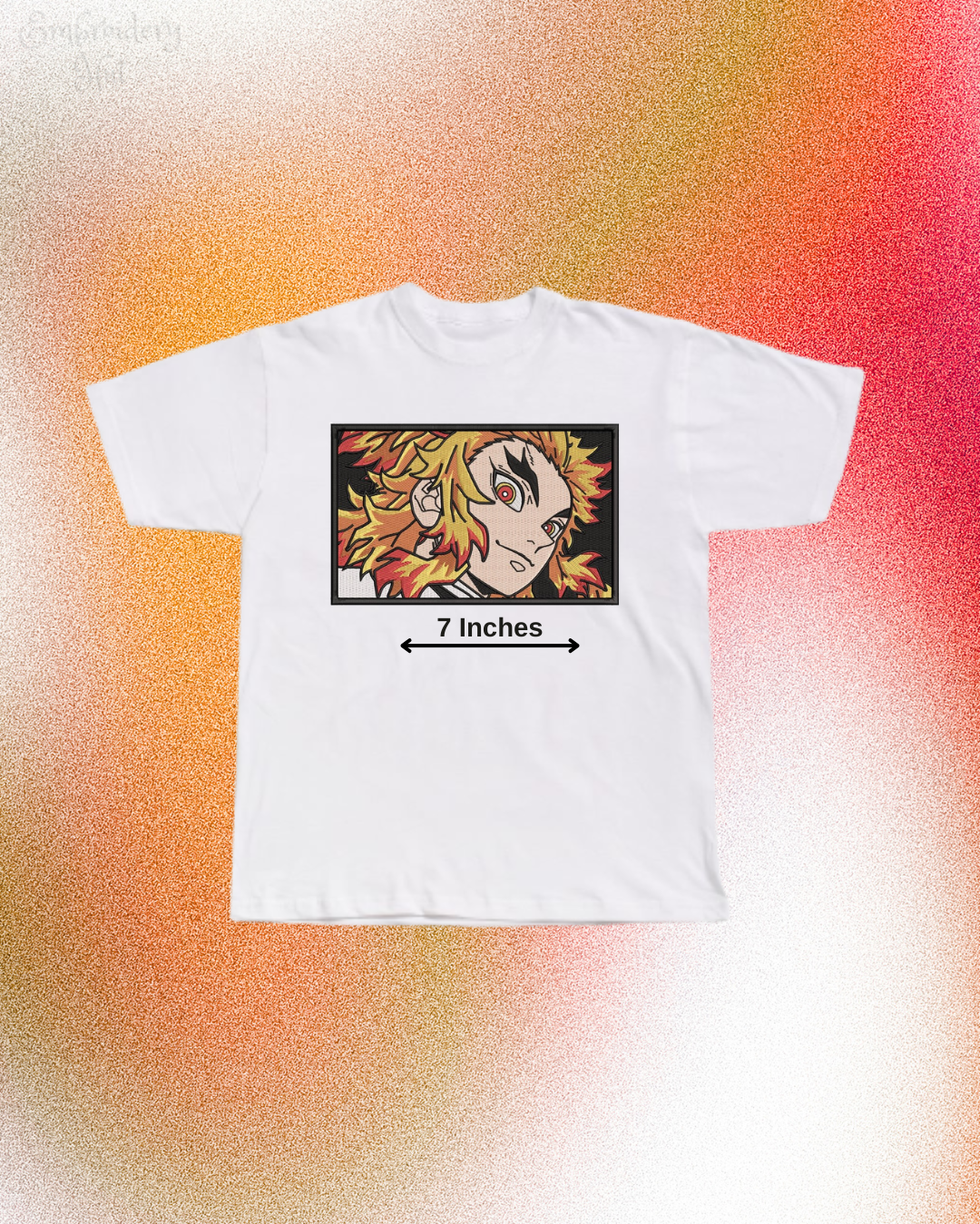 Demon Slayer Rengoku Embroidered T-Shirt