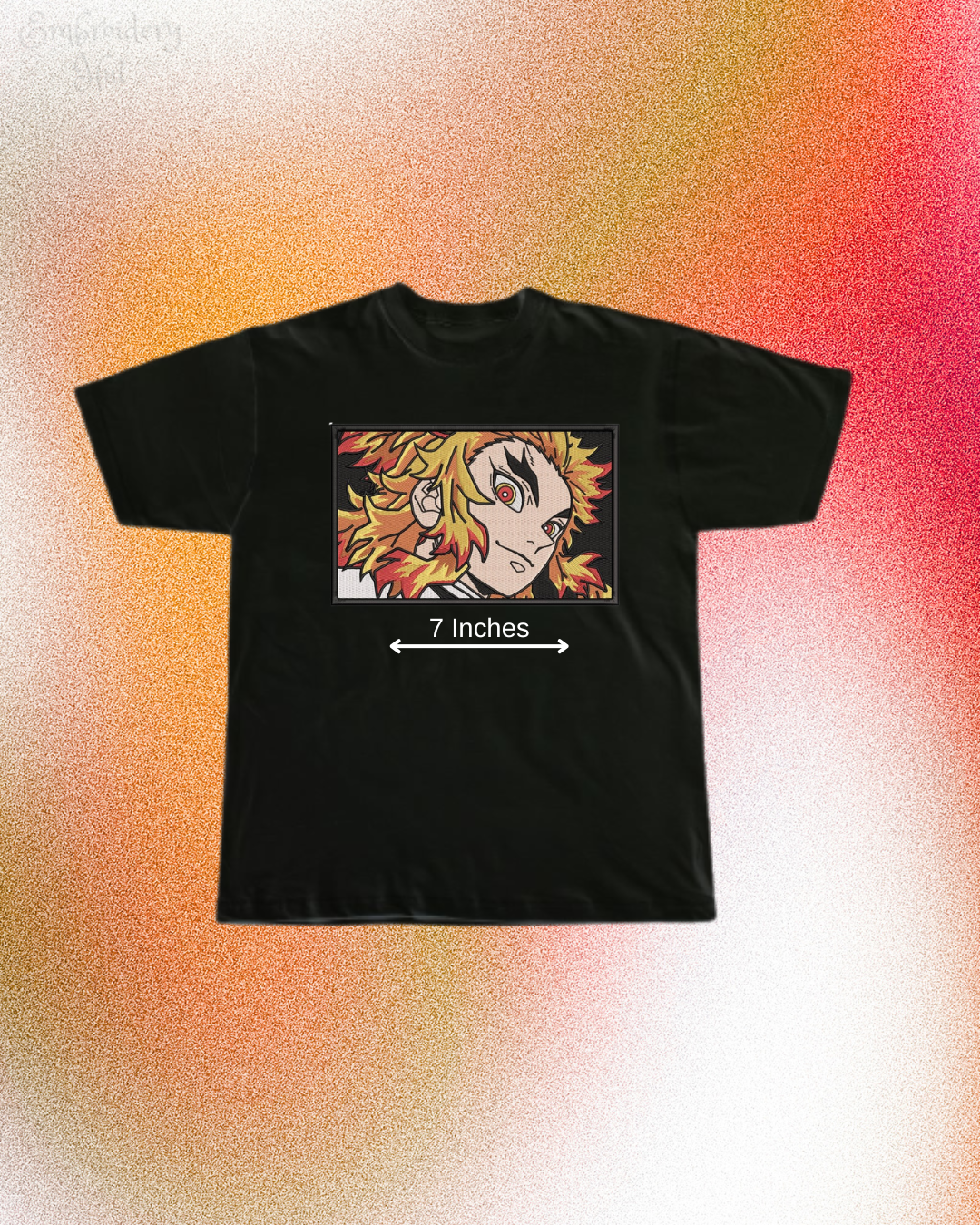 Demon Slayer Rengoku Embroidered T-Shirt