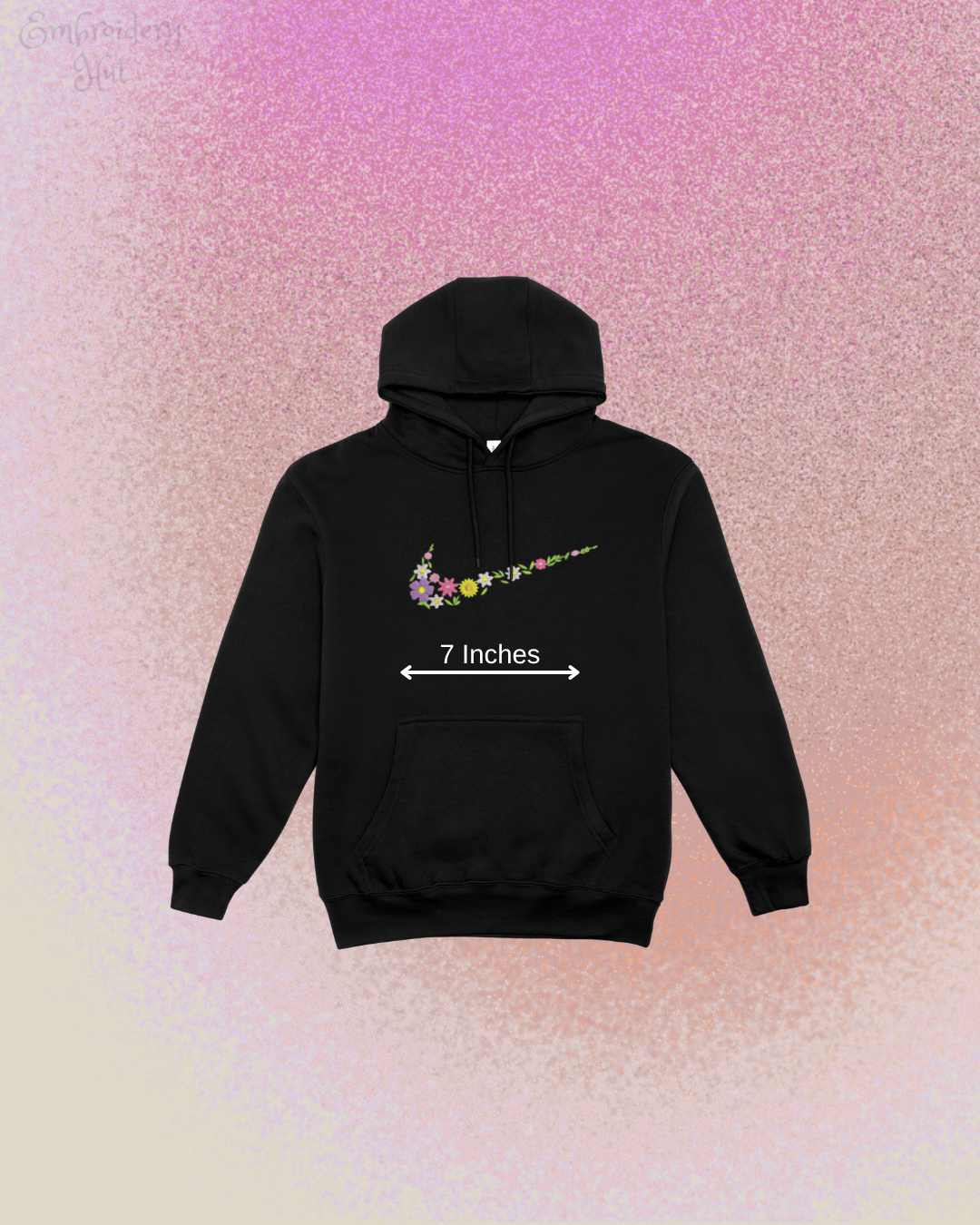 Flower Embroidered Hoodie