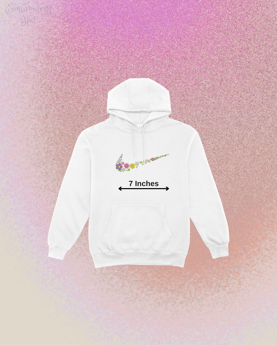 Flower Embroidered Hoodie