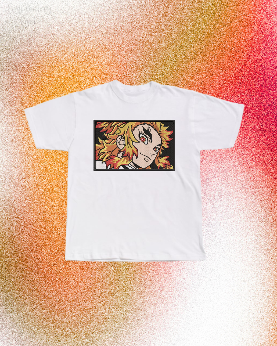 Demon Slayer Rengoku Embroidered T-Shirt
