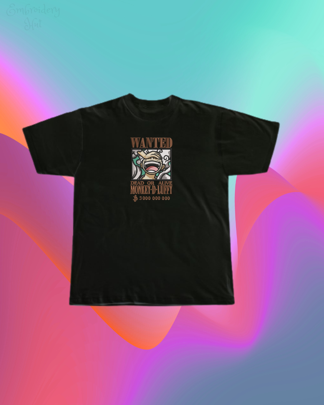 One Piece Luffy Wanted Embroidered T-Shirt