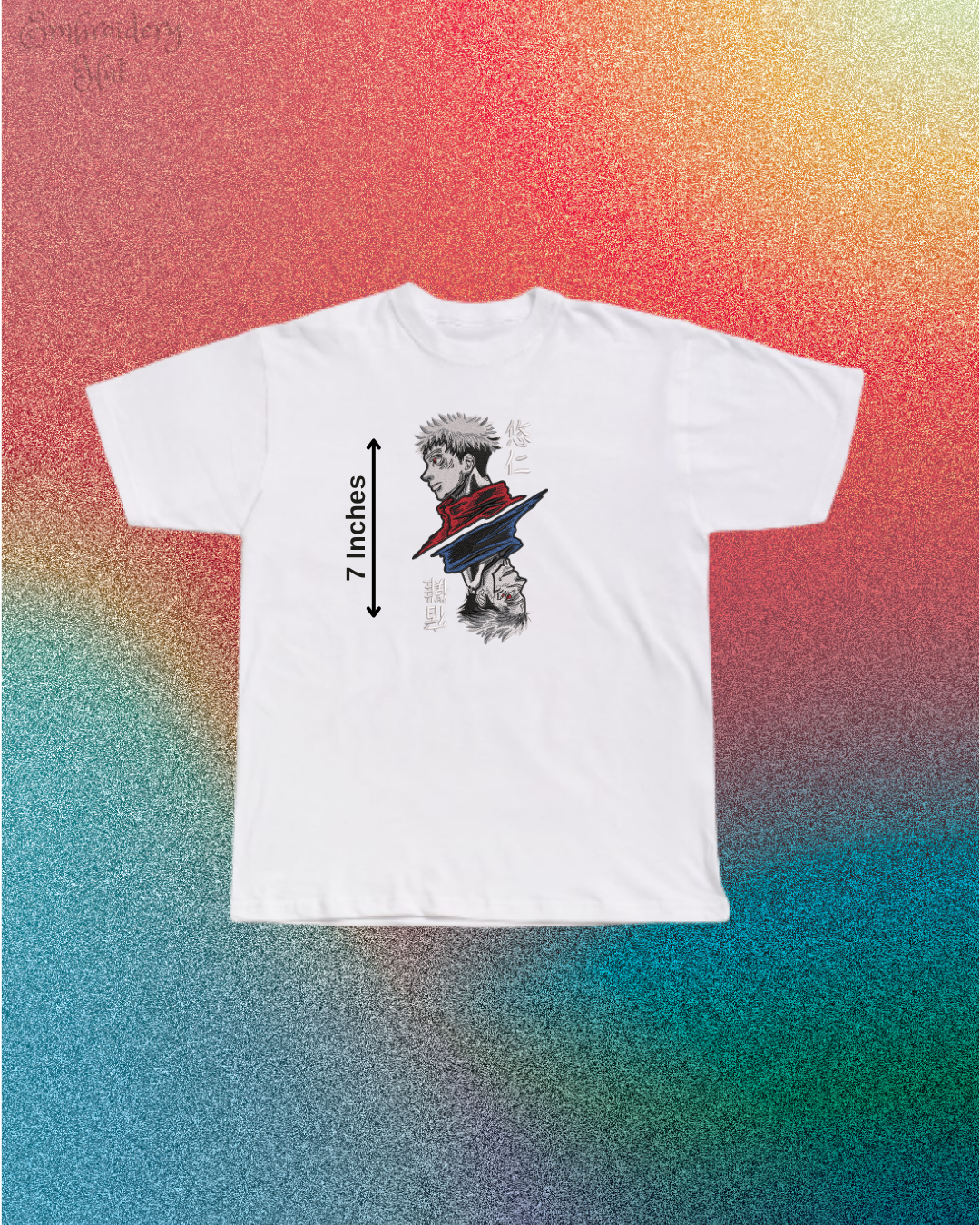 Jujutsu Kaisen Itadori and Sukuna Embroidered T-Shirt