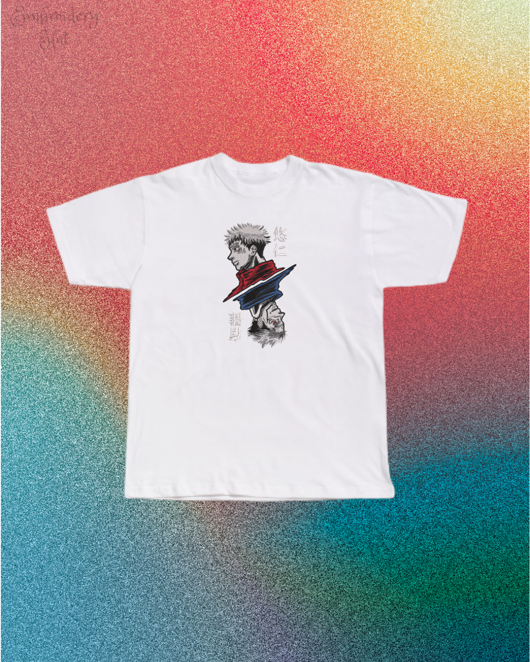 Jujutsu Kaisen Itadori and Sukuna Embroidered T-Shirt