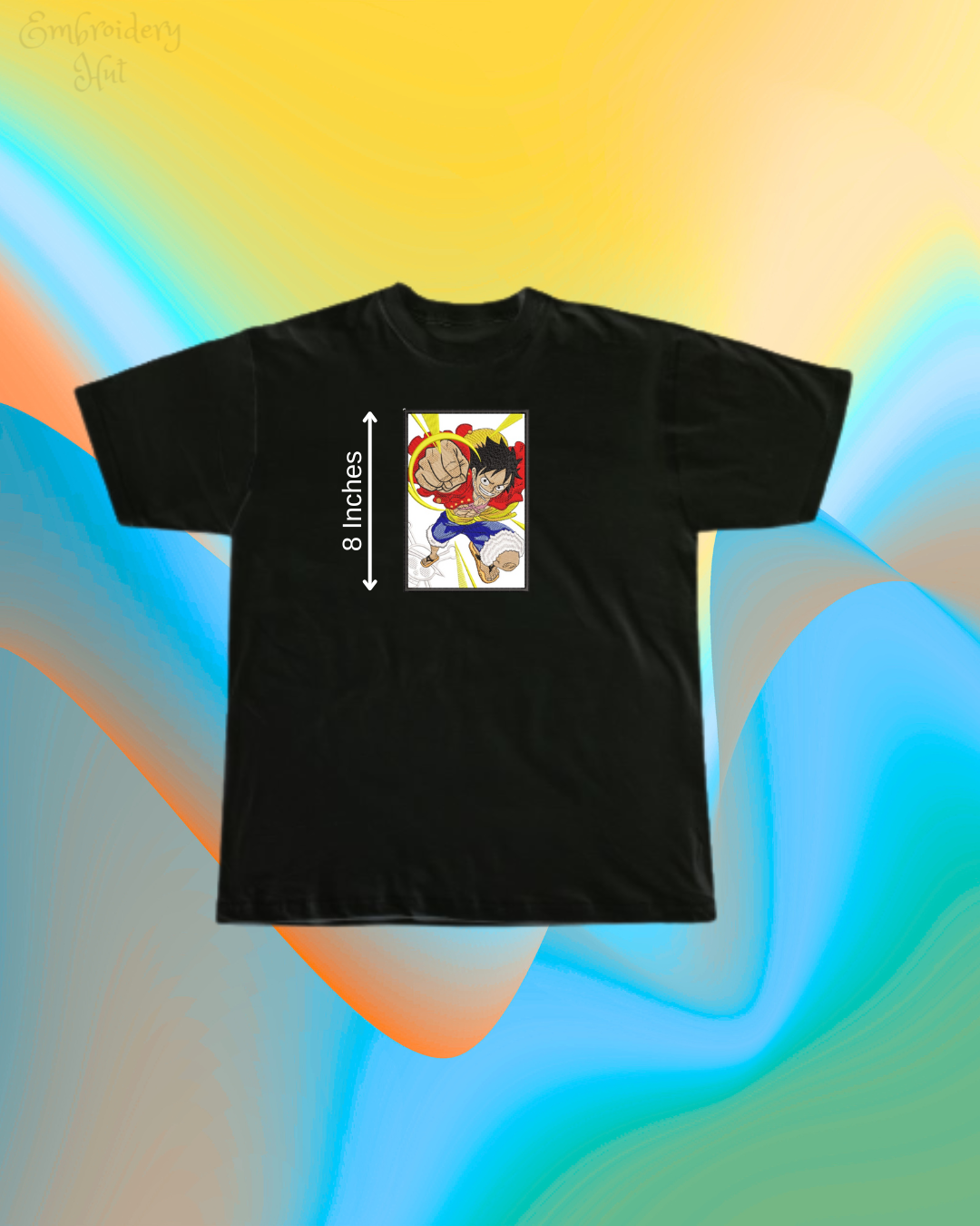 One Piece Luffy Punch Embroidered Tshirt