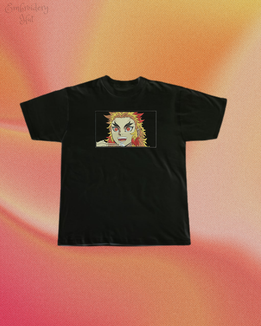 Demon Slayer Rengoku Umai Embroidered T-Shirt