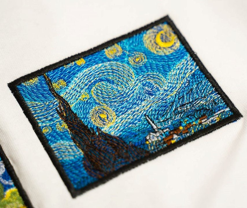 Starry Night Embroidered T-Shirt - Embroidery Hut