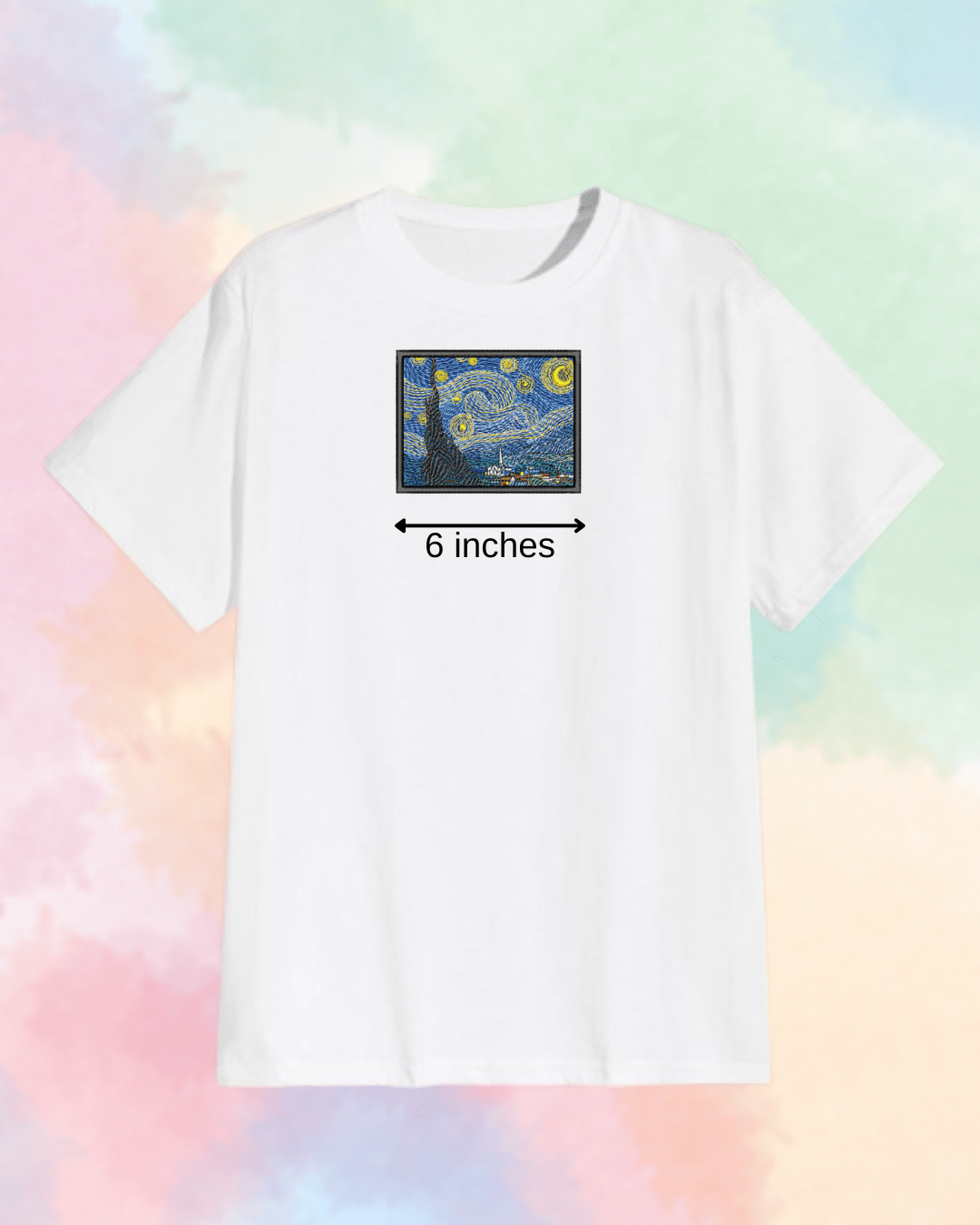Starry Night Embroidered T-Shirt - Embroidery Hut